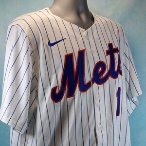 New York Mets Button Down Short Sleeve Shirt Jersey Men's Size XL